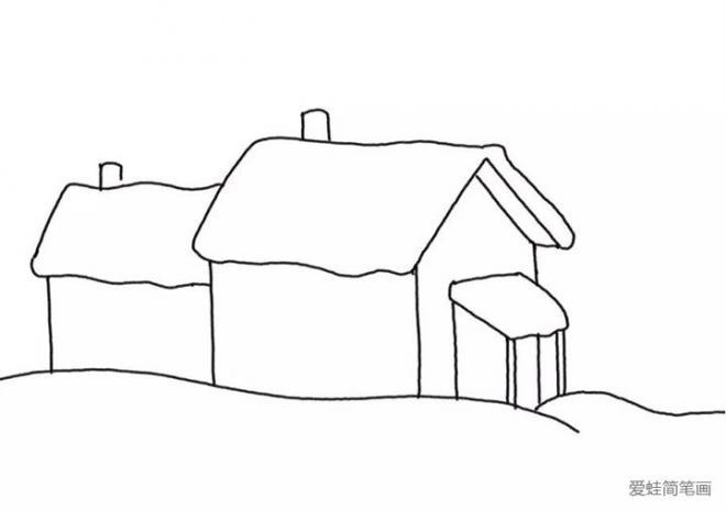 雪地里的小房子简笔画教程图片
