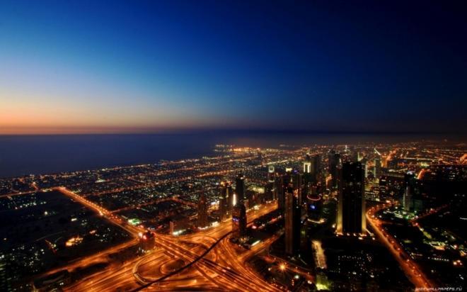 奢华的迪拜城市唯美夜景图片