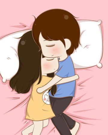 恋人拥抱睡觉的图片